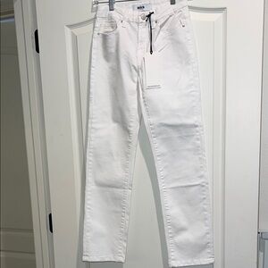 NWT mica white midrise straight ankle jeans size 24